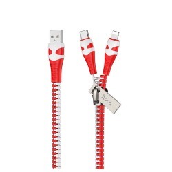 HOCO U97 2in1 Zipper charging cable (Light...