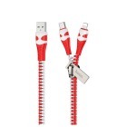 HOCO U97 2in1 Zipper charging cable (Light...